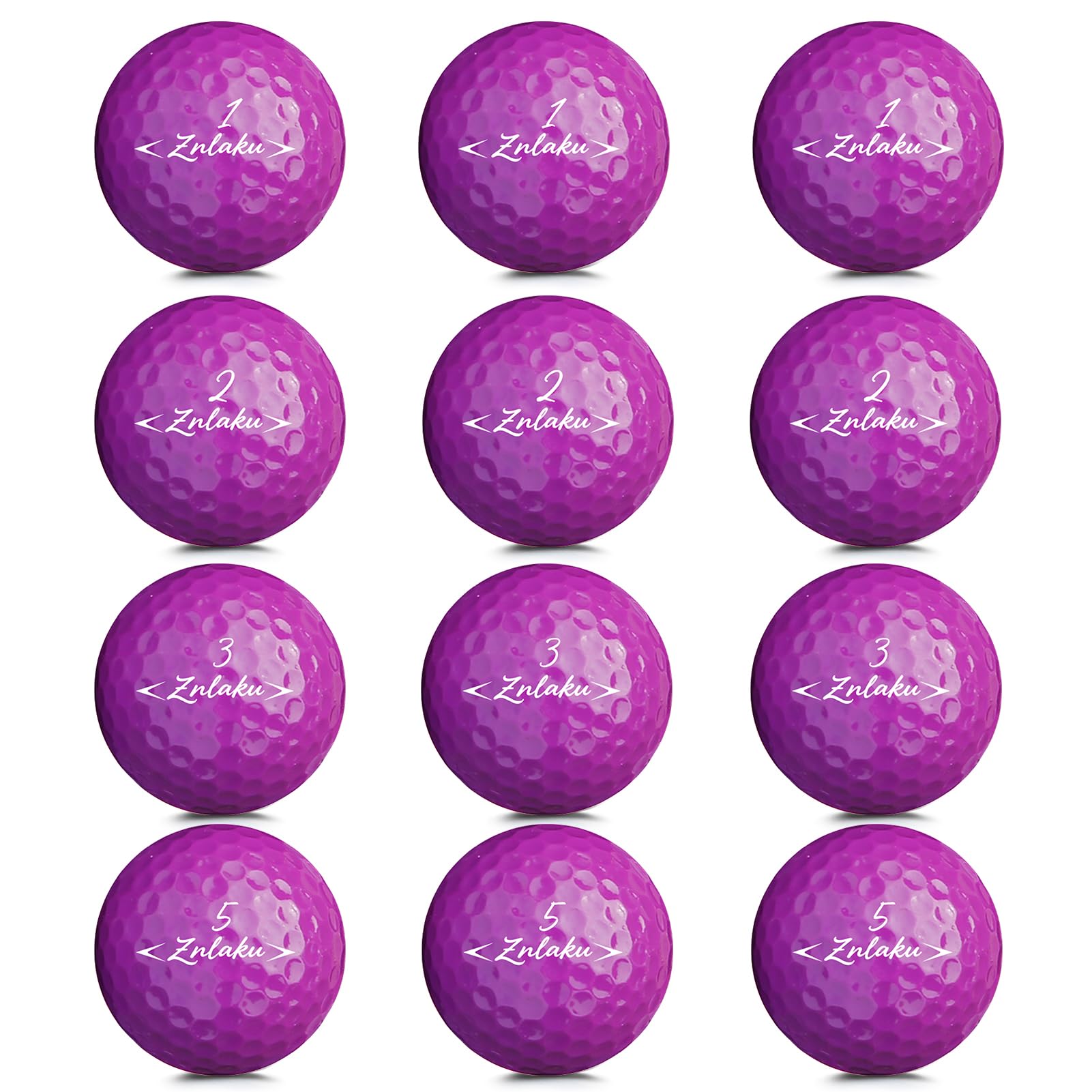 

ZNLAKU Golf Ball, Colored Golf Ball, 2-Piece Construction, Compatible Flying 12 pieces фиолетовый