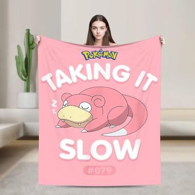 Pokemoned Slowpoke Taking It Slow Knitted Blanket Fleece  Soft Throw Blankets for Bed Bed Rug