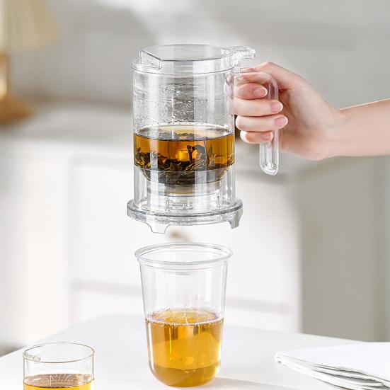 Tea Infuser Mug with Lid Detachable Filter Teapot for No-Bitter Brewing Large Capacity Leak-Proof Tumbler for Loose Leaf Tea