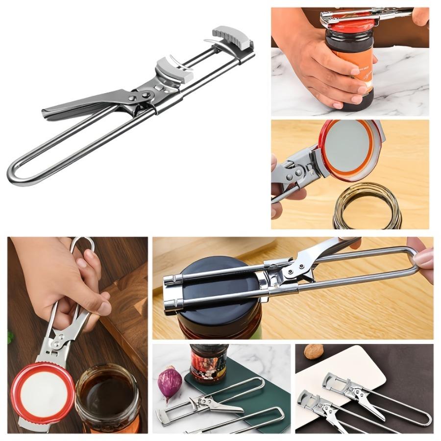Adjustable Stainless Steel Can Opener Set with Three Pieces - Ideal for Kitchen Use, Especially for Those with Limited Hand Strength Or Arthritis