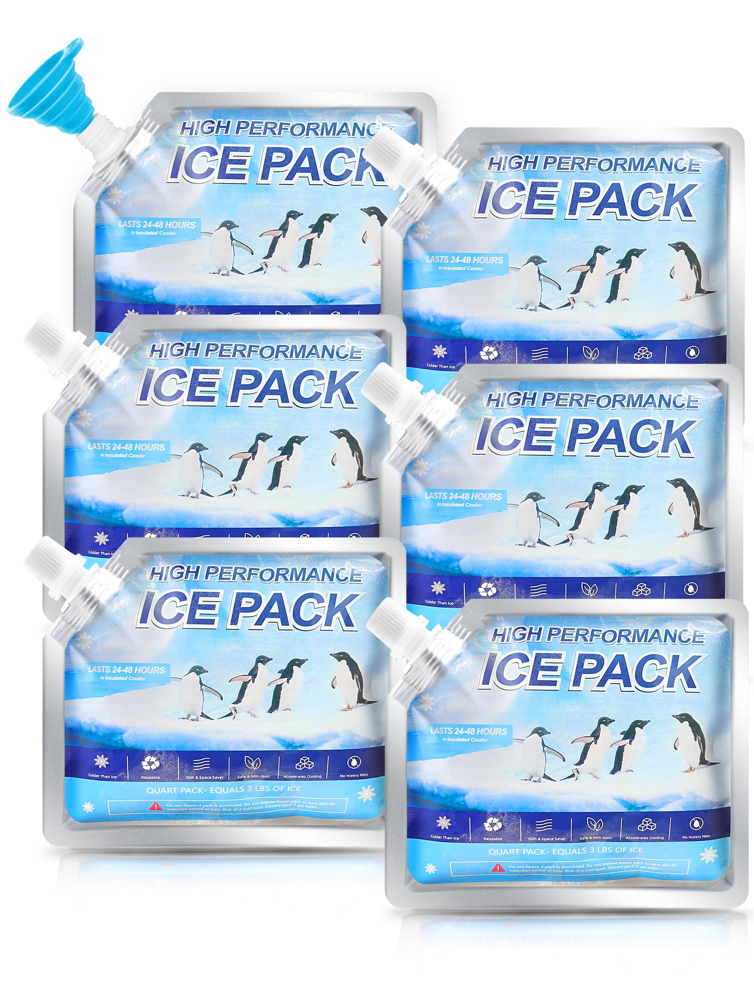 

Long-lasting, powerful ice packs for coolers, refillable, thin, small, and sub-zero temperatures, maintains temperatures below -7.8°C for 8 hours,