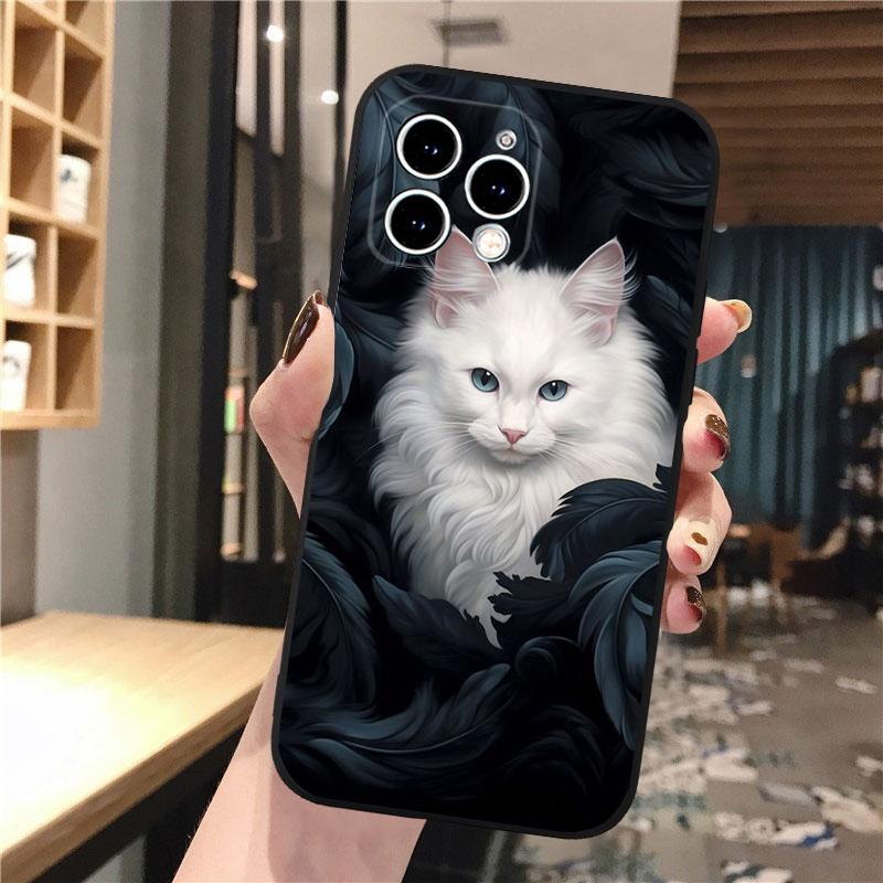 Pouzdro na telefon Cat Art pro iPhone Samsung Galaxy Redmi Xiaomi Oppo OnePlus Note SA 7 8 9 10 11 12 13 14 20 21 22 23 53 54 Pro Max Plus Ultra TPU Soft