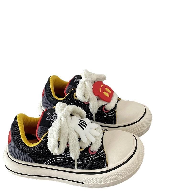 Versatile Student Women's Shoes Autumn Thick Baseplate Shoes Ugly Cute Cartoon New Cute Casual Canvas Shoes