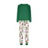 Christmas Print Family Matching Pajama Set Long Sleeve Long Pants Neck for Women Men and Kids