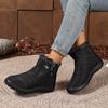 New women's waterproof thick sole lightweight comfortable padded warm non-slip wear snow boots - side zipper high top shoes