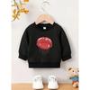 European sizes Brightly Colored Print Patterns, Comfortable And Skin-Friendly Spring And Summer Everyday Versatile Round Neck Sweatshirt for  Kids