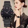 Quartz Women Watch Stainless Steel Band Analog Display Simple Dial Design Slim Case Fashion Casual Wristwatch for Ladies