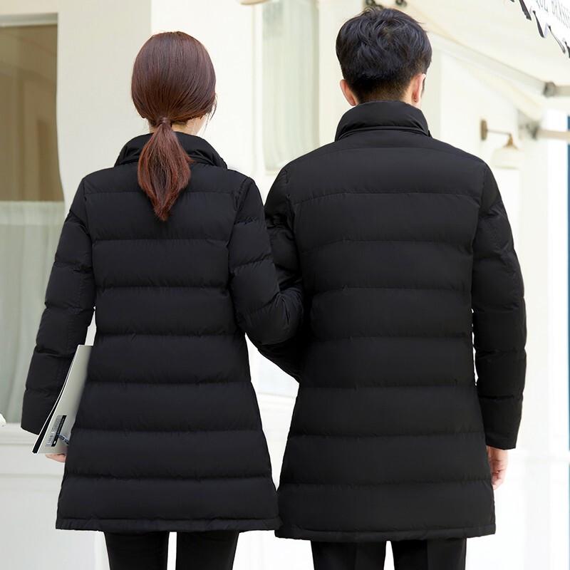Troloman Unisex Mid-Length Hooded Padded Winter Jacket