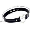PU Leather Choker Necklace Punk Style Heart Shape Pendant Adjustable Snap Closure Neck Band for Women Girls Accessories