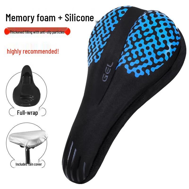 Upgraded Memory Foam Silicone Bicycle Seat Cushion