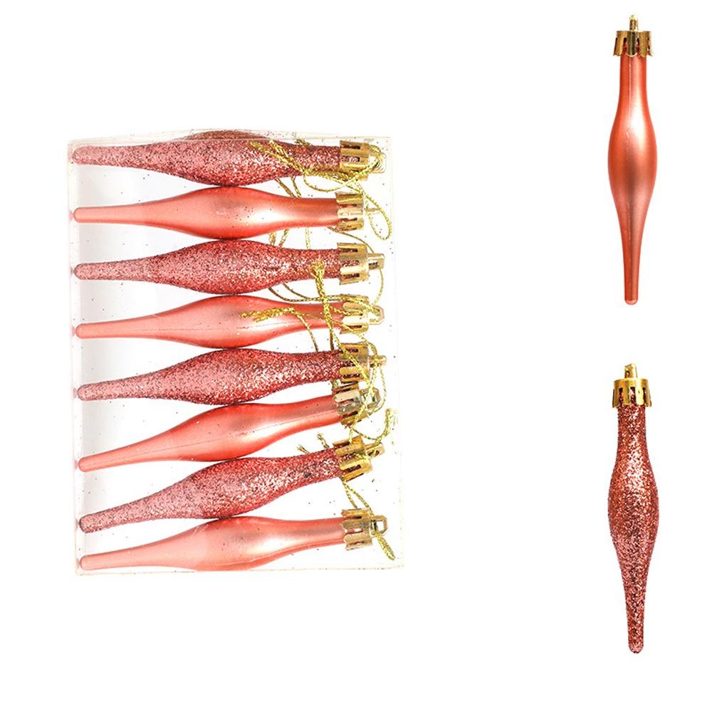 

8pcs Candy Shaped Xmas Spheres Ornaments 9cm Christmas Hanging Ice Cream Party Favors рожевий колір золота