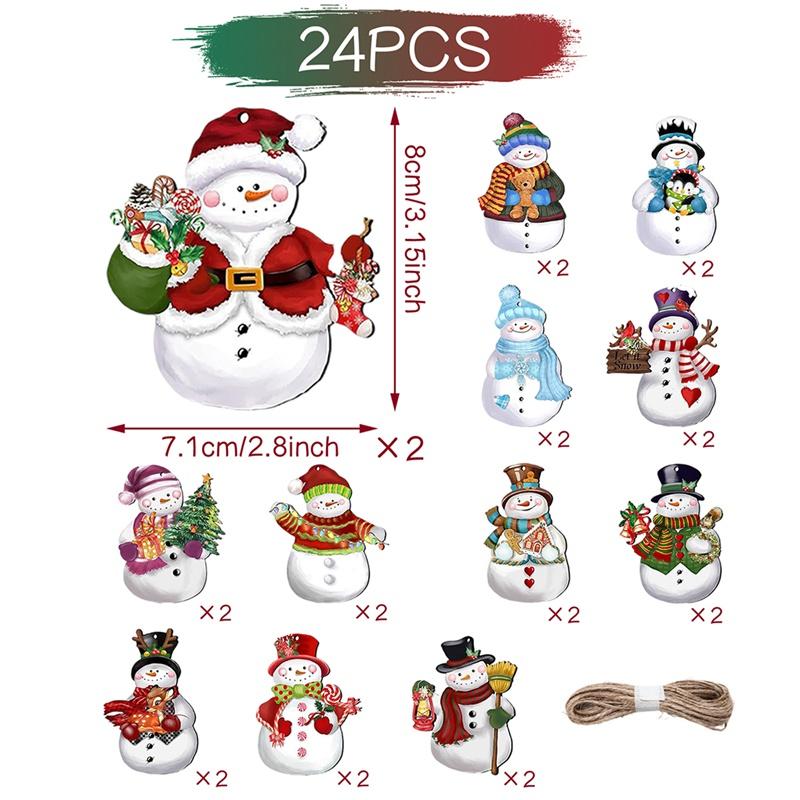 Christmas Dog Paw Double Layer Wooden Pendant Navidad Natal Noel Tree Pendant Merry Christmas Decor For Home 2025 New Year 2025