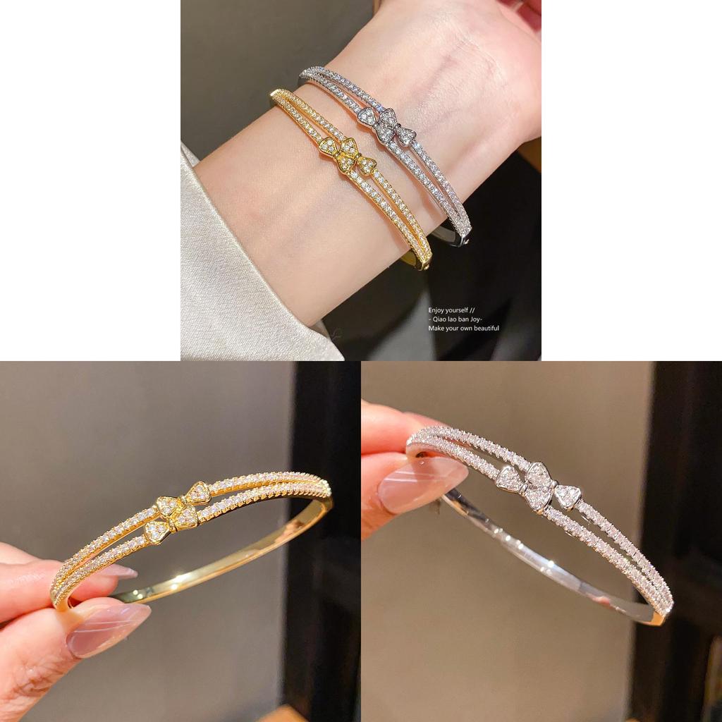 Fashion Butterfly Charm Bracelet With Zirconia And Gold Plating For Womens Elegant Jewelry