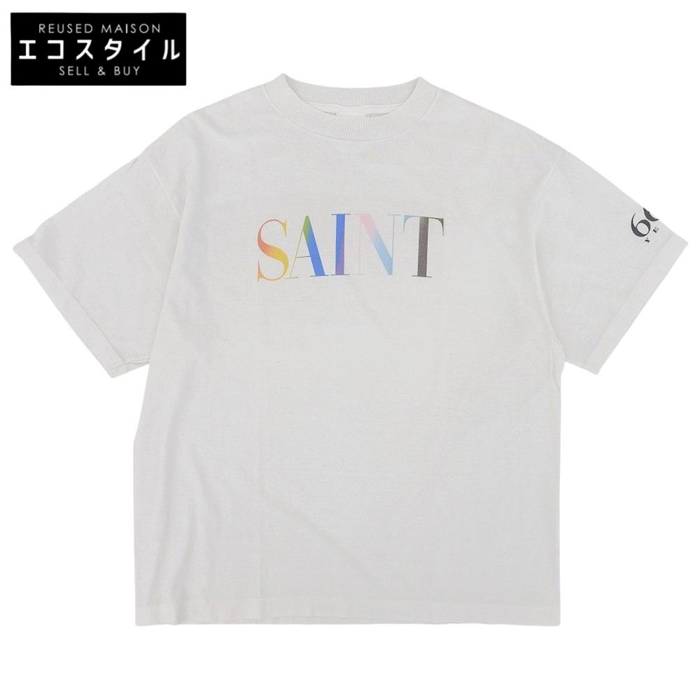 

SAINT MICHAEL Unused RAINBOW Men s T-shirt, Off-White, Size L, SM-YS1-0000-007, Stainless Steel tops L off whiteUsed