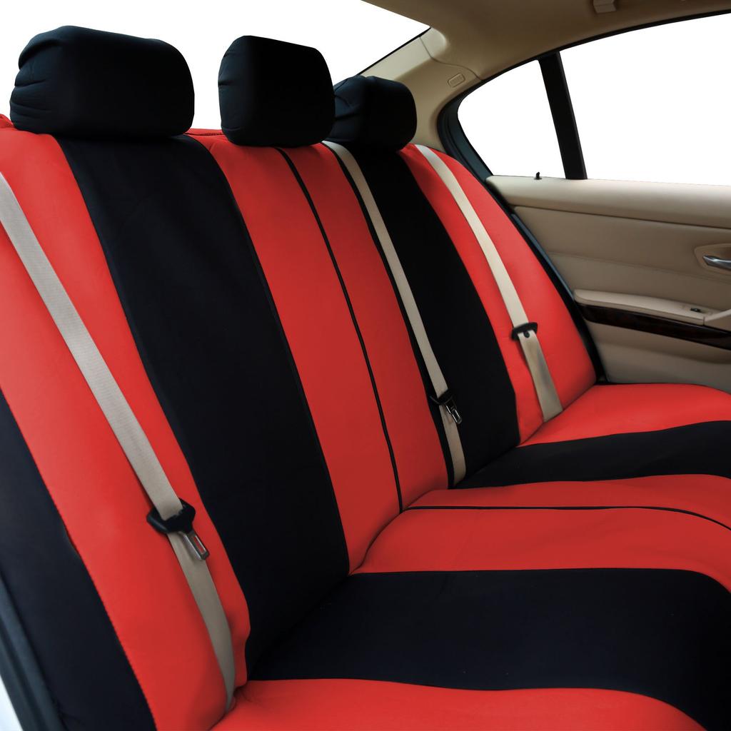 FH Group FB072RED115 Full Set Seat Covers Airbag and Split Bench Compatible (Roadmaster Red)