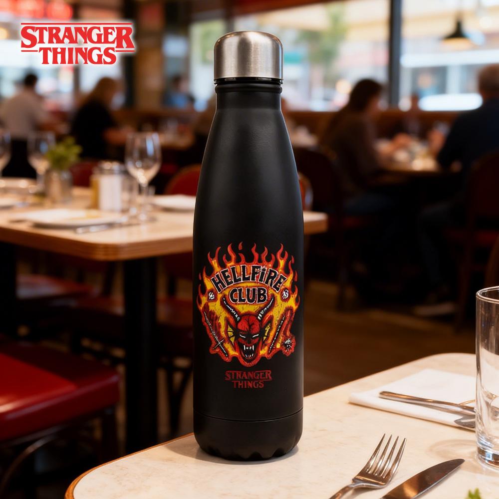 1 ks Stranger Things Oficiálně licencovaná termoska Hellfire Club z nerezové oceli, velká kapacita, lehká, přenosná
