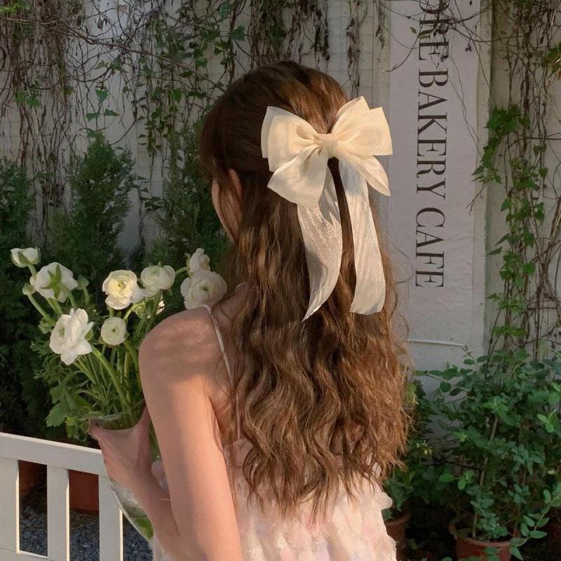 Sweet Mesh Bowknot Hair Clip Hair Bow Ribbon Christmas Spring Clip Hairpins Latest Year Hair Bows For Girls Kids Hair Accessories