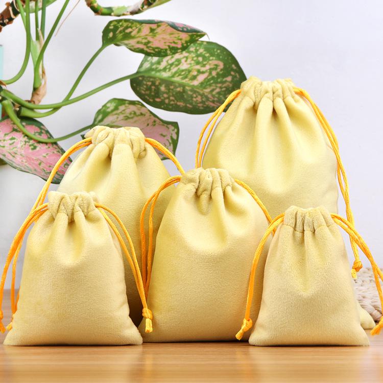 Black Velvet Drawstring Jewelry Pouches