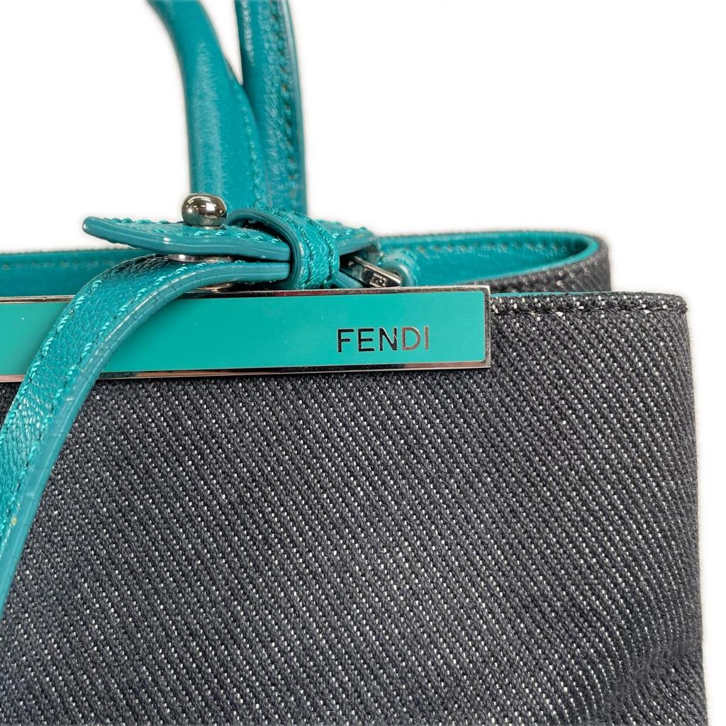 FENDI Petite to Jules 8BH253-V9W 149-2575 Handbag Navy Women 2-Way Denim used