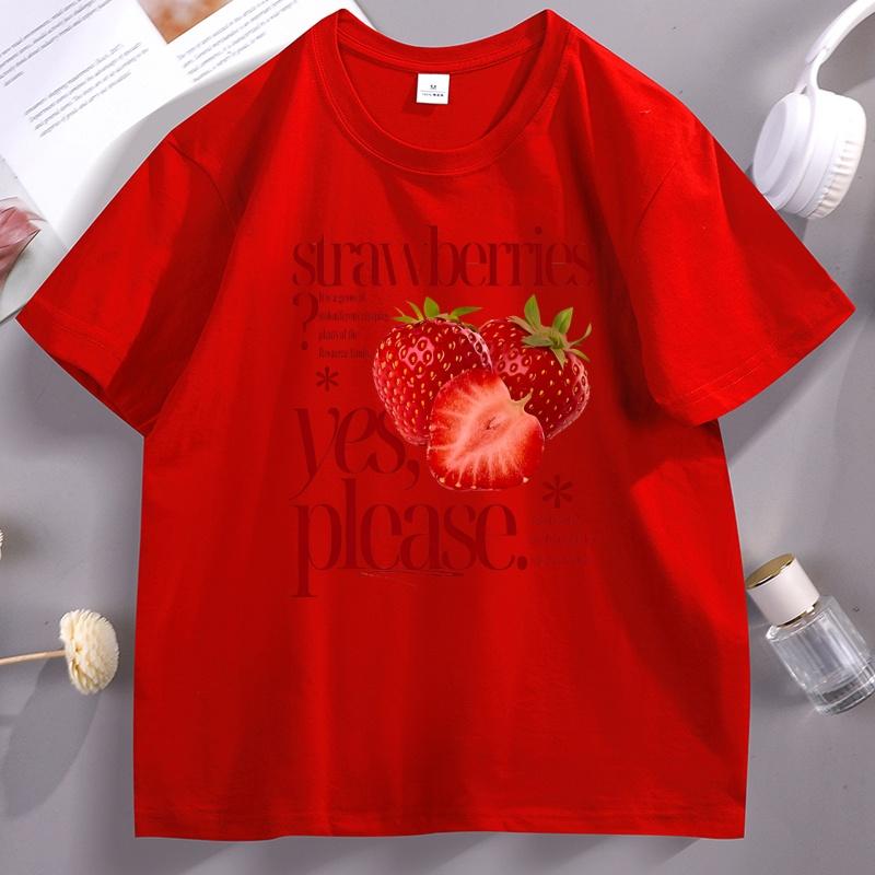 Strawberries Graphic T Shirts Unisex WoUnisex Funny Cotton Short Sleeve Tshirt Comfortable New Tee Summer Fashion Tshirt WoUnisexs Tops