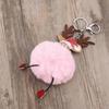 Cute Cartoon Keychains Cartoon Elk Keychain Daily Outfit Match Light Pink Ball 1Set