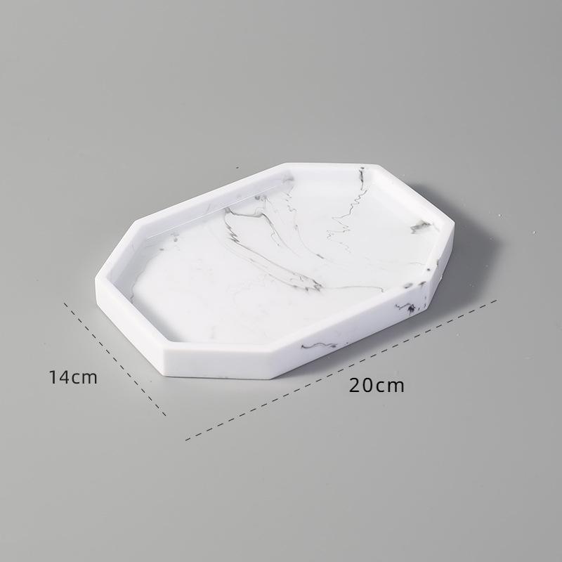 

Resin Tray Creative Black White Marbling Rectangular Round Storage Plate Bedroom Jewelry Bathroom Toiletries Storage Tray