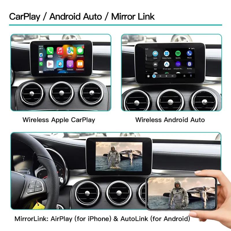 AUTOABC Wireless Carplay Android Auto adapter for Mercedes benz A B C W205 W176 GLA GLC GLE GLE CLA GLS NTG5.0 2015-2018