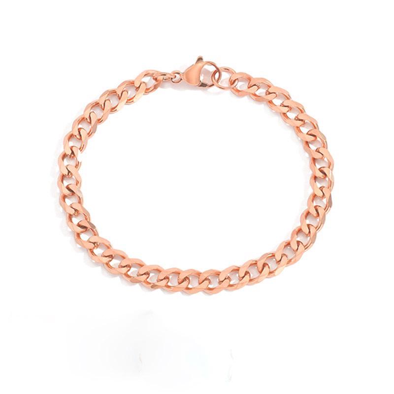 eManco Stainless Steel Cuban Chain Stacking Bracelet, 4MM/6MM/8MM, Fashion Jewelry.
