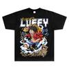 One Piece Monkey D Luffy Wanted Poster TShirt Men Women 100 Cotton Anime Graphic Tee Oversized Streetwear Short Sleeve