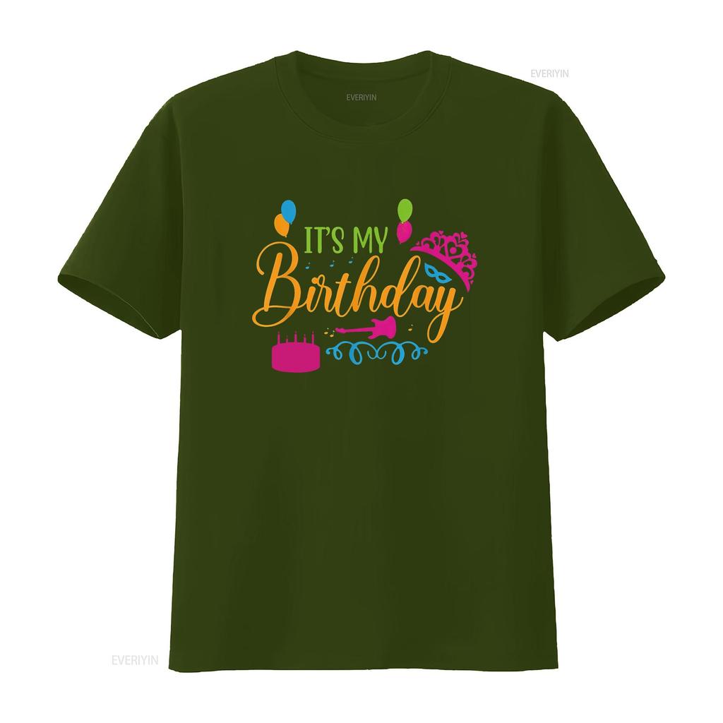 Womens It s My Birthday Happy T Shirt vintage Washed homme Breathable graphic Soft Stretched Comfortable Slightly