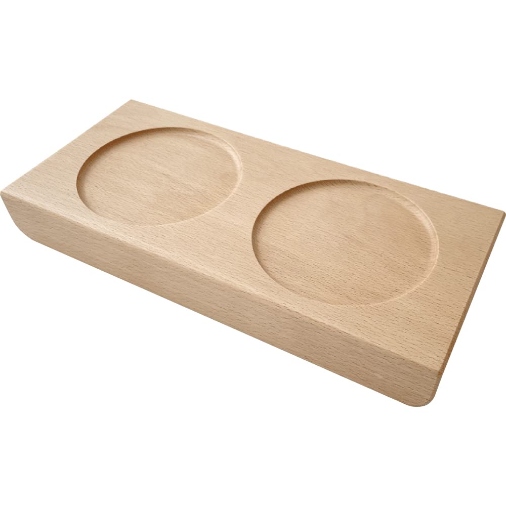 KATOMOKU Cat Beech Table, 2-Dish Capacity, Wood, km-123NA