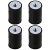 4Pcs Useful Round Rubber Mounts Black Female Vibration Isolator Shock Absorber Garage Motor, Car Boat