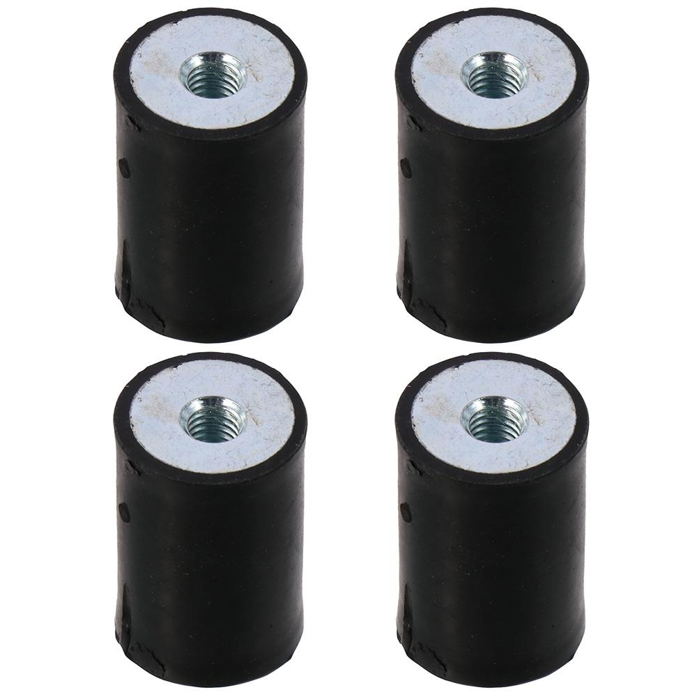 4Pcs Useful Round Rubber Mounts Black Female Vibration Isolator Shock Absorber Garage Motor, Car Boat
