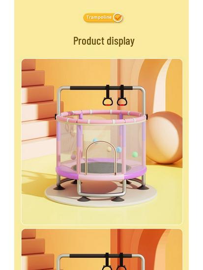 Children's Indoor Trampoline & Swing Set with Anti-Tip Safety Bar