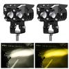 2pcs 3 Inch LED Work Light Bar Yellow White Spot Pods 9D Lens Driving Offroad Fog Lamp Car Accessories