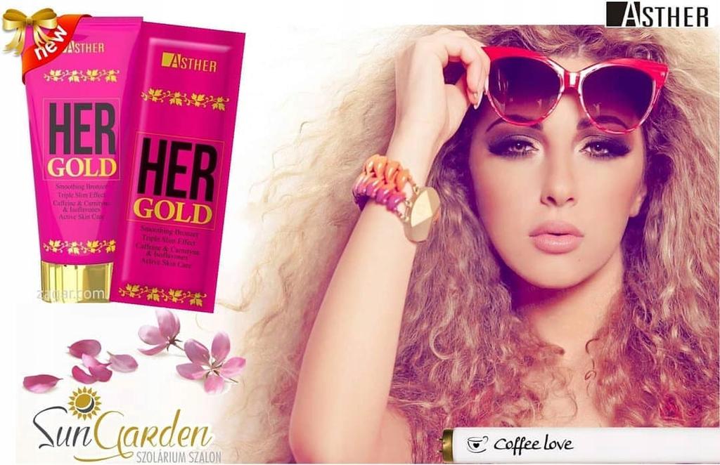 Asther Her Gold Strong Tanning Bronzer Lotion for Women X2pcs