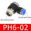 20PCS PH elbow outer hexagon pneumatic quick connector water pipe hose connector 1/8"1/2 3/8 1/4 BSPT
