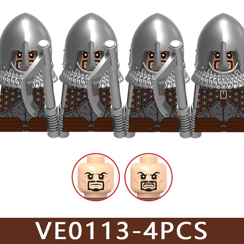 Castello Medievale Cavalieri Soldato Figure Blocchi da Costruzione Fanteria Legione Impero Guerriero Arco Spada Casco Milizia Mattoncini Giocattolo Regali