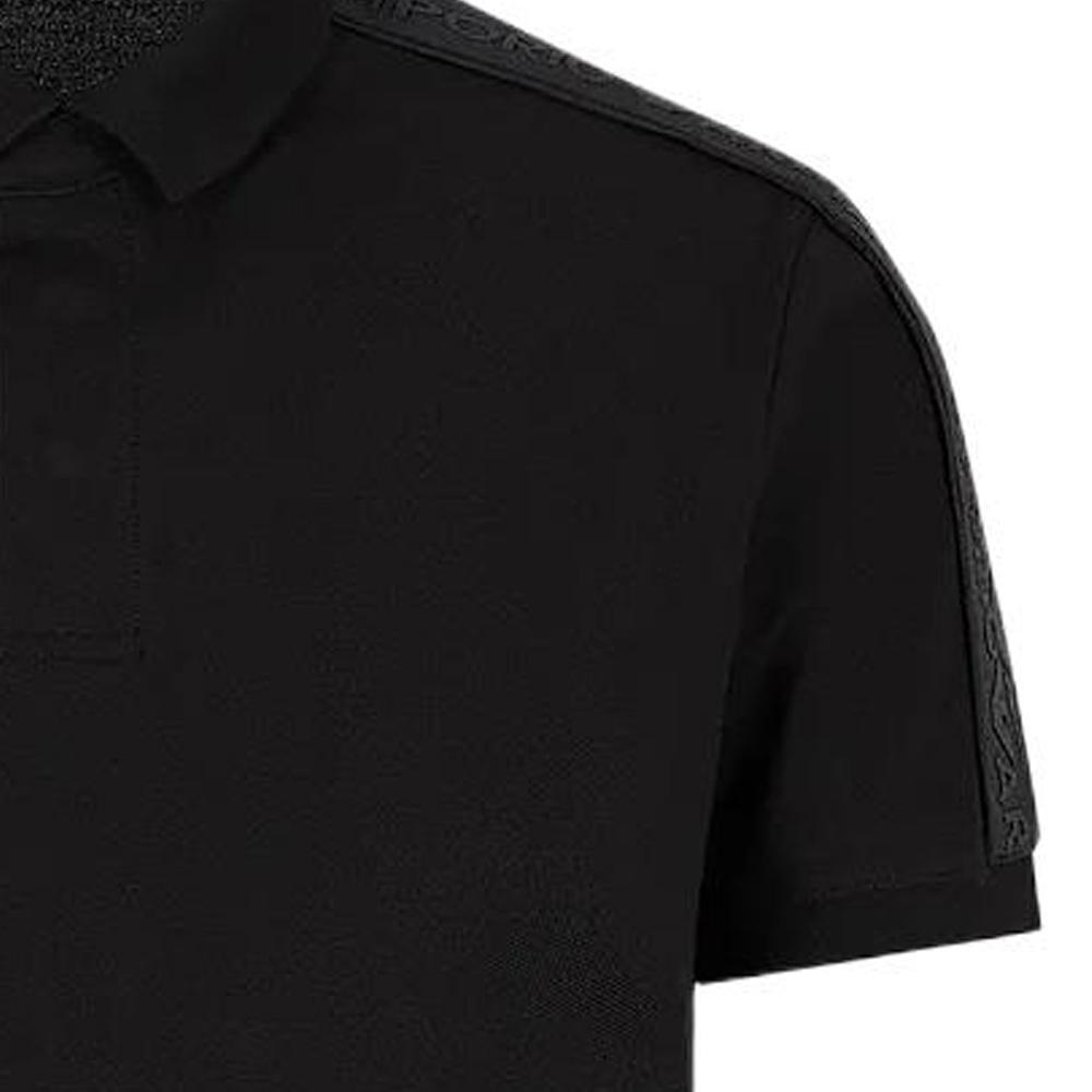 Emporio Armani Solid Color Fitted Short Sleeve Polo Shirt Men Tops Black 3D1FM31-JCYZ1-0999