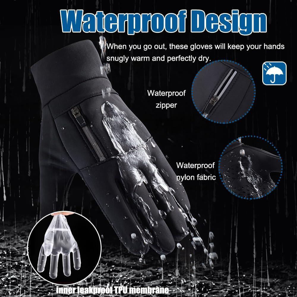 Durable And Safe Yanbiguo Winter Gloves For Men Women-Waterproof Thermal Glove For Cold Weatherwarm Gloves For Cyclingsnowtouchscreen Finger