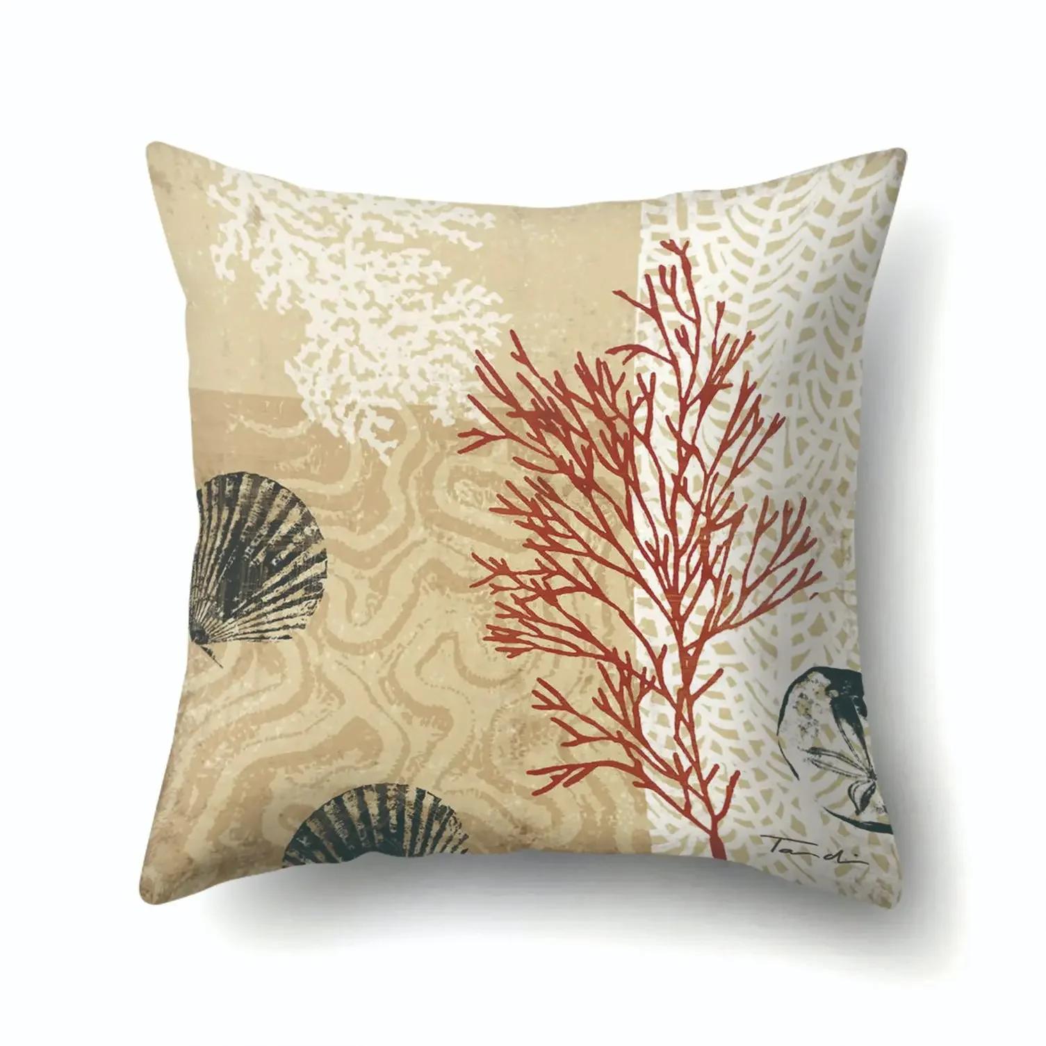 

Vintage Marine Cushion Cover Peach Skin Pillowcase Sofa Suitable for Living Room Car ,(4) 66x66cm