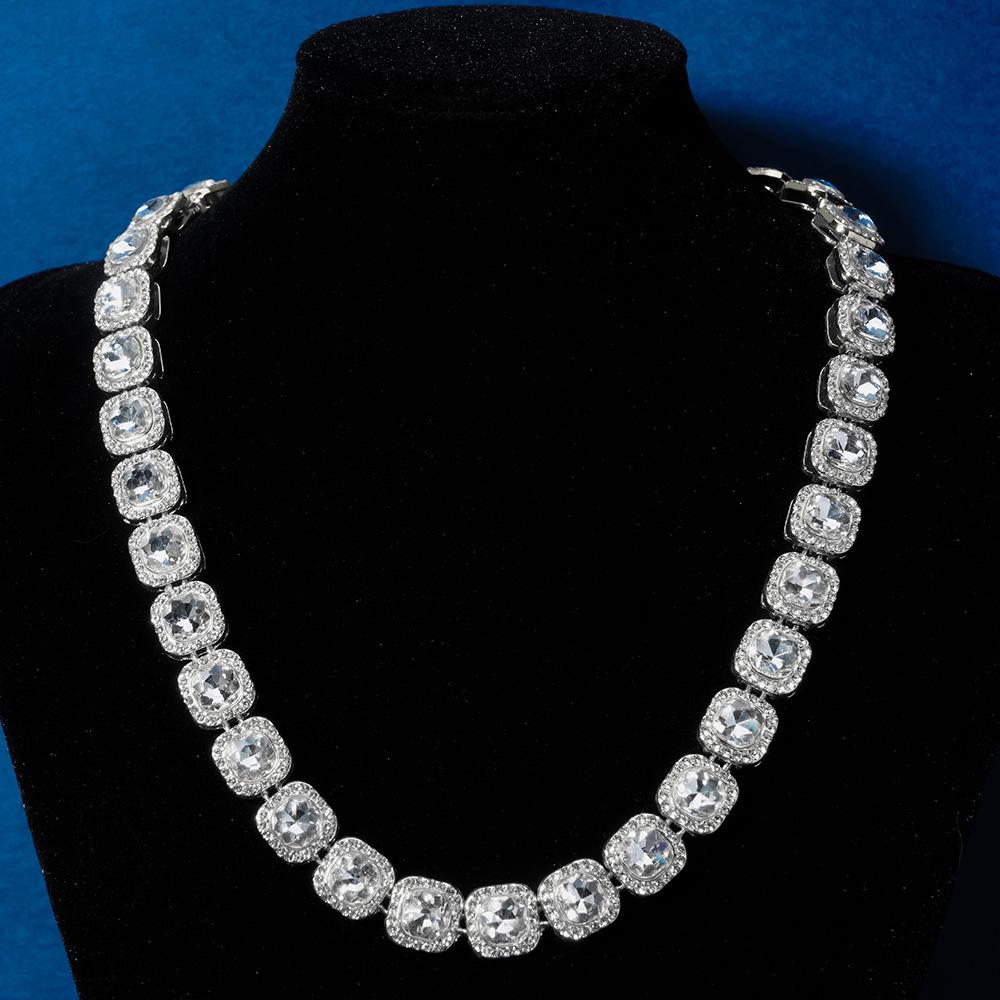 

Мужская кубинская цепочка с бриллиантами 13 мм: Ожерелье в стиле рок-конфет в европейском и американском стиле для клубов 7 inch серебряный