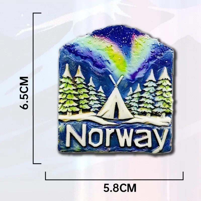 Norway Souvenirs Northern Europe Fridge Magnets Iceland Arctic Finland Aurora Refrigerator Stickers Home Decor Wedding Gifts