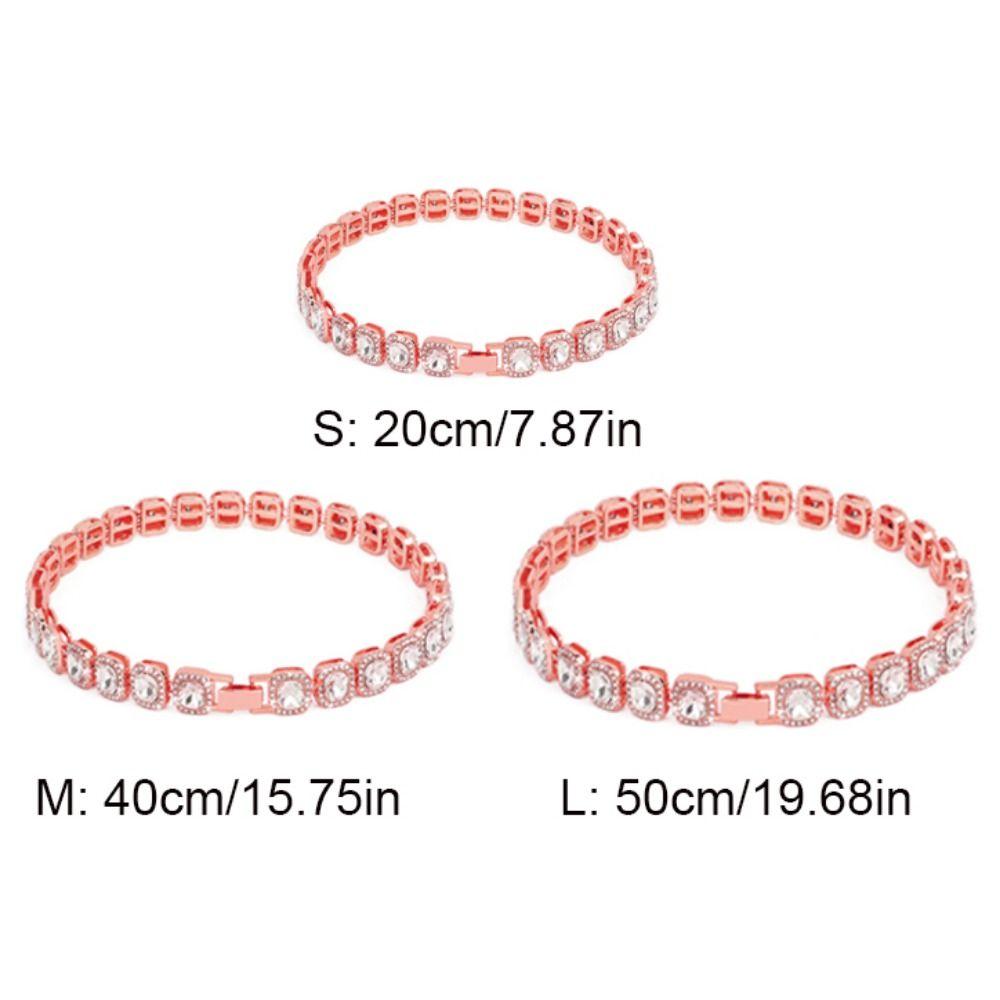 Zinc Zinc Alloy Dog Chain Collar Adjustable Pet Necklace Luxury Shining Pet Collars Puppy