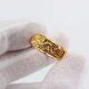 Adjustable Open Couple Rings Gold Carved Dragon Phoenix Pattern Fashion Jewelry for Wedding Gift