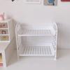 Simple Desktop Bathroom Organizer Double Layer Foldable Hollow Skincare Storage Rack For Student Dormitory