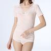 Sleeve Pale 138 L [Angle] Women's 3/4 Undershirt, Peach,