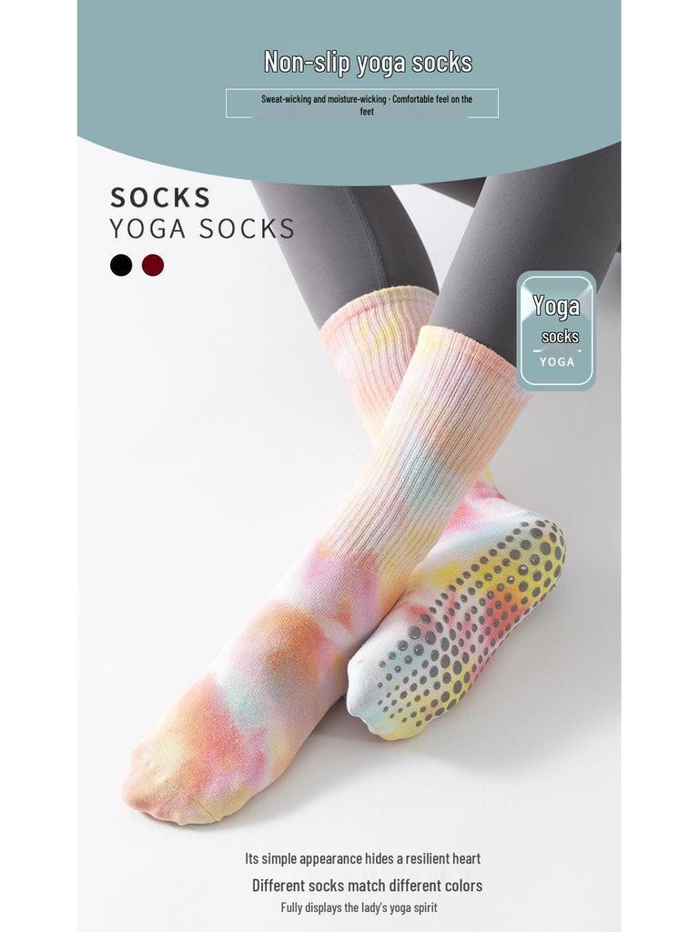 Tie-dye Non-slip Sweat-absorbent Yoga Pilates Aerobics Dance Socks