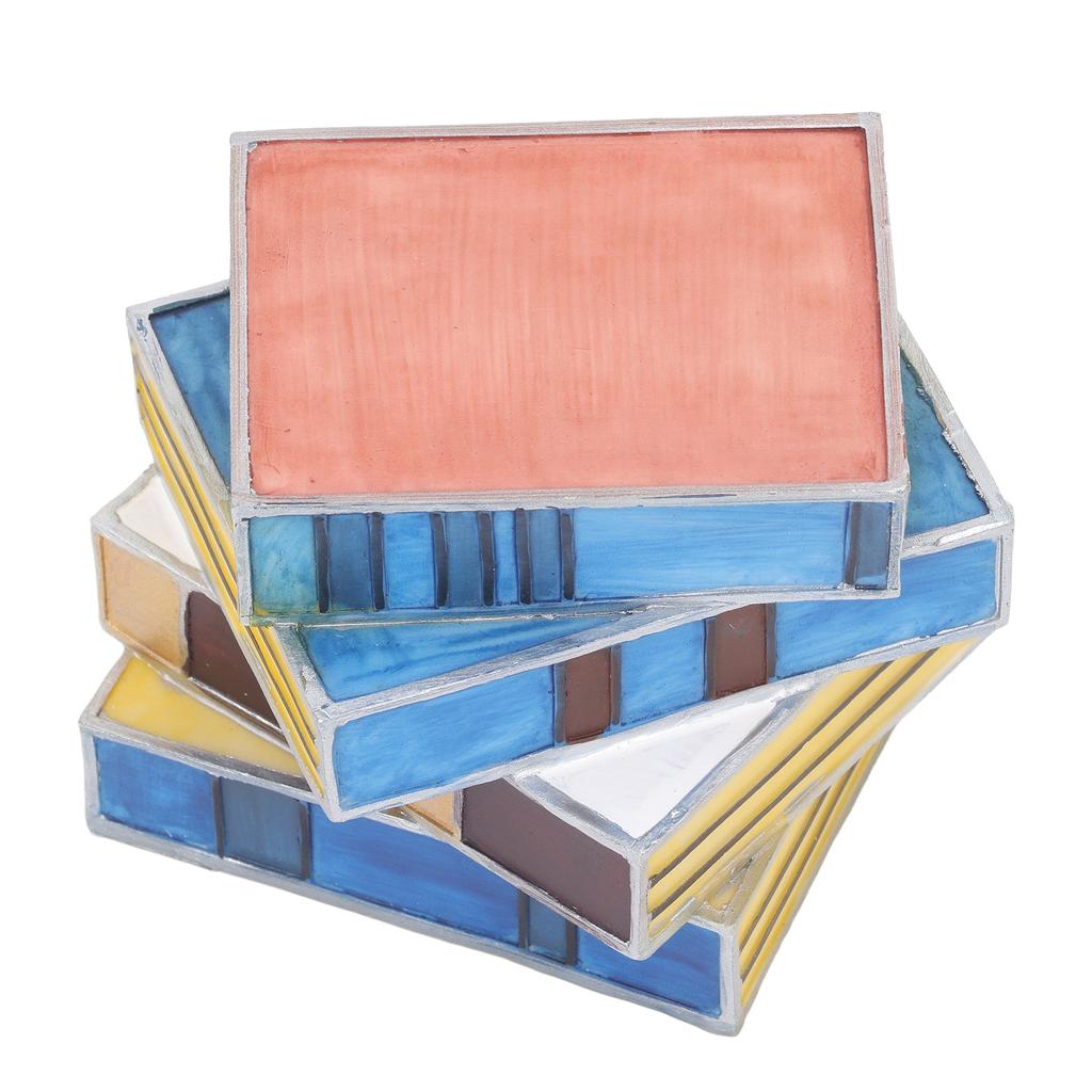 Stained Book Lamp Vintage Style Soft Lighting Stacked Books Table Lamp for Bedroom