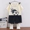 Set Maglietta a Maniche Corte e Pantaloncini per Bambini Texture a Nido d'Ape Sottile Estivo Casual per Ragazzi Ragazze Abbigliamento Quotidiano Uso Domestico Vita Elastica